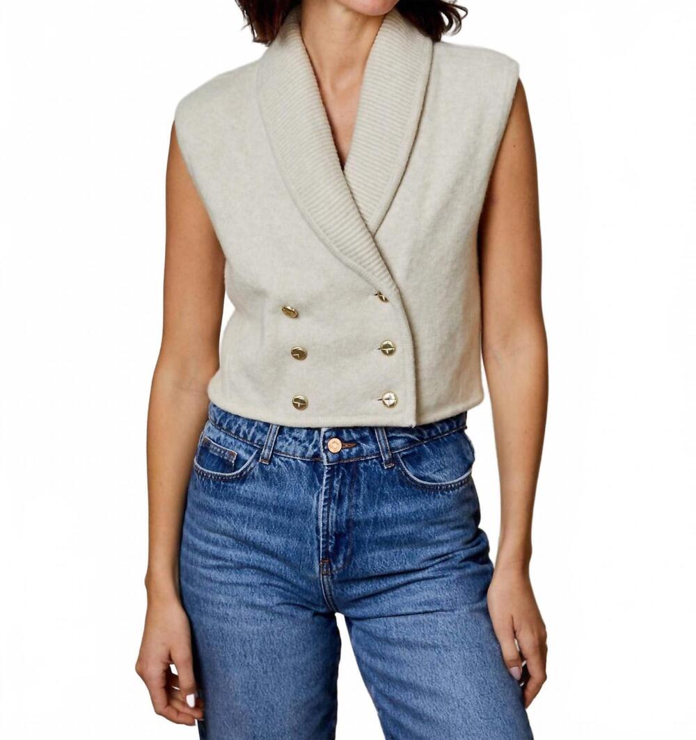 NEW DH NEW YORK sleeveless sweater vest in cream